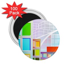 City Modern Business Skyscrapers 2 25  Magnets (100 Pack)  by Simbadda