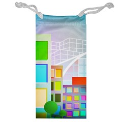 City Modern Business Skyscrapers Jewelry Bag by Simbadda