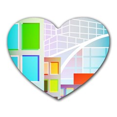 City Modern Business Skyscrapers Heart Mousepads by Simbadda