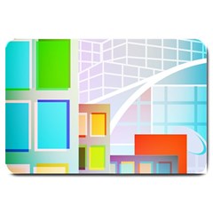 City Modern Business Skyscrapers Large Doormat  by Simbadda