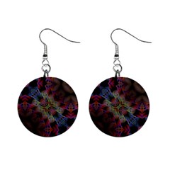 Animated Ornament Background Fractal Art Mini Button Earrings