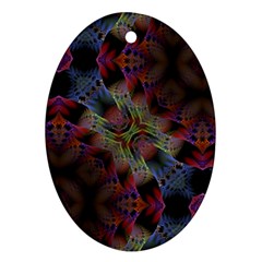 Animated Ornament Background Fractal Art Oval Ornament (Two Sides)