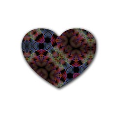 Animated Ornament Background Fractal Art Rubber Coaster (Heart) 