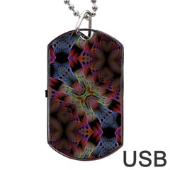 Animated Ornament Background Fractal Art Dog Tag USB Flash (One Side)