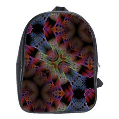 Animated Ornament Background Fractal Art School Bag (XL)