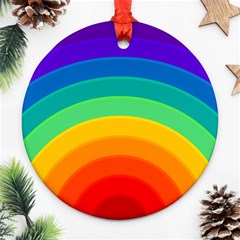 Rainbow Background Colorful Round Ornament (two Sides) by Simbadda