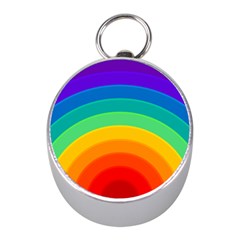 Rainbow Background Colorful Mini Silver Compasses by Simbadda