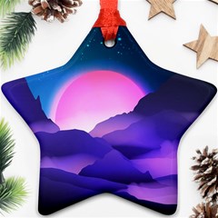 Mountain Sunrise Mountains Sunrise Star Ornament (two Sides) by Simbadda