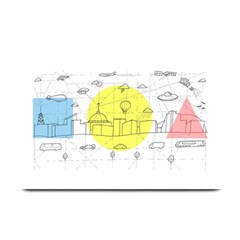 Urban City Skyline Sketch Plate Mats by Simbadda