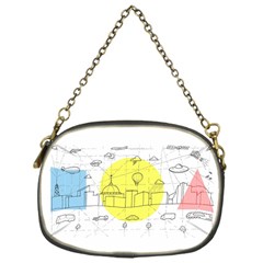 Urban City Skyline Sketch Chain Purse (one Side) by Simbadda