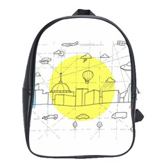 Urban City Skyline Sketch School Bag (large) by Simbadda