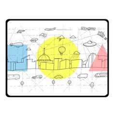 Urban City Skyline Sketch Fleece Blanket (small) by Simbadda