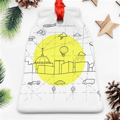 Urban City Skyline Sketch Ornament (bell) by Simbadda