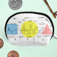 Urban City Skyline Sketch Accessory Pouch (medium) by Simbadda