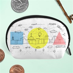 Urban City Skyline Sketch Accessory Pouch (large) by Simbadda