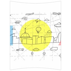 Urban City Skyline Sketch Back Support Cushion by Simbadda