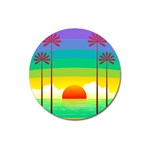 Seaside Sunrise Colorful Ocean Sea Magnet 3  (Round) Front