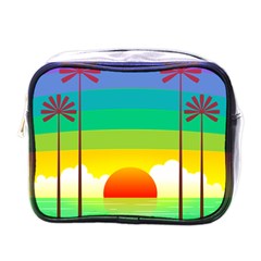 Seaside Sunrise Colorful Ocean Sea Mini Toiletries Bag (one Side) by Simbadda