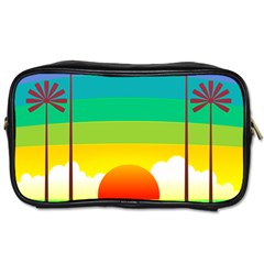 Seaside Sunrise Colorful Ocean Sea Toiletries Bag (one Side) by Simbadda