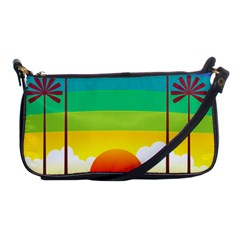 Seaside Sunrise Colorful Ocean Sea Shoulder Clutch Bag by Simbadda