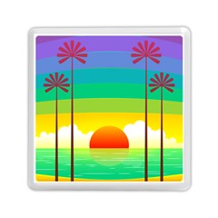 Seaside Sunrise Colorful Ocean Sea Memory Card Reader (square) by Simbadda