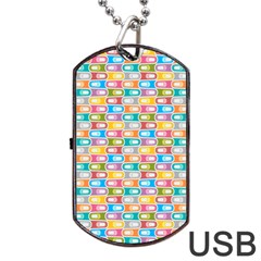 Seamless Pattern Background Abstract Dog Tag Usb Flash (one Side) by Simbadda