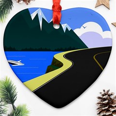 Air Pollution Retro Vintage Heart Ornament (two Sides) by Simbadda