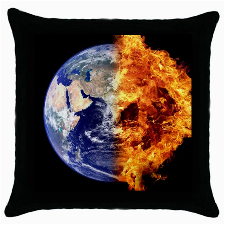 Earth World Globe Universe Space Throw Pillow Case (Black)