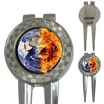 Earth World Globe Universe Space 3-in-1 Golf Divots Front