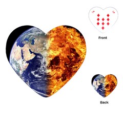 Earth World Globe Universe Space Playing Cards Single Design (Heart)