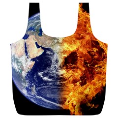 Earth World Globe Universe Space Full Print Recycle Bag (XL)