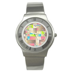 Background Abstract Grid Stainless Steel Watch by Simbadda