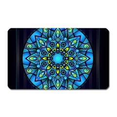 Mandala Blue Abstract Circle Magnet (rectangular) by Simbadda