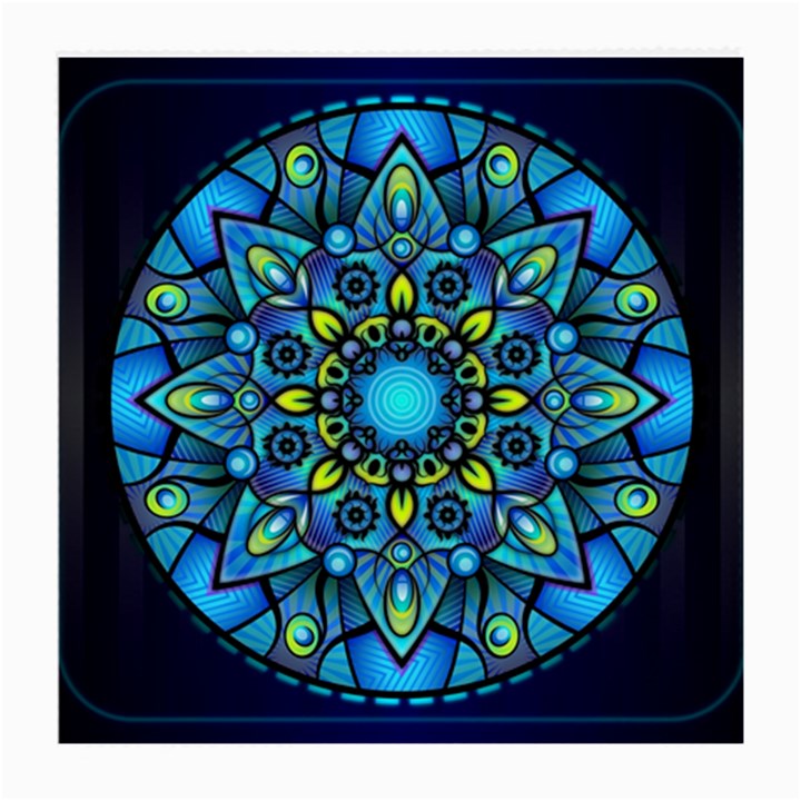 Mandala Blue Abstract Circle Medium Glasses Cloth (2 Sides)