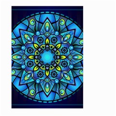 Mandala Blue Abstract Circle Large Garden Flag (two Sides) by Simbadda