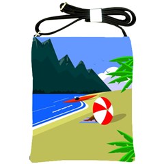 Beach Summer Sea Ocean Water Sand Shoulder Sling Bag by Simbadda