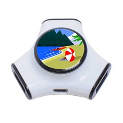 Beach Summer Sea Ocean Water Sand 3-port Usb Hub by Simbadda