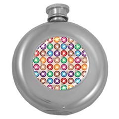 Seamless Pattern Background Abstract Round Hip Flask (5 Oz) by Simbadda