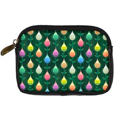 Tulips Seamless Pattern Background Digital Camera Leather Case by Simbadda