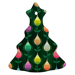 Tulips Seamless Pattern Background Christmas Tree Ornament (two Sides) by Simbadda