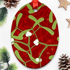 Mistletoe Christmas Texture Advent Oval Ornament (two Sides) by Simbadda