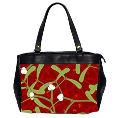 Mistletoe Christmas Texture Advent Oversize Office Handbag (2 Sides) by Simbadda