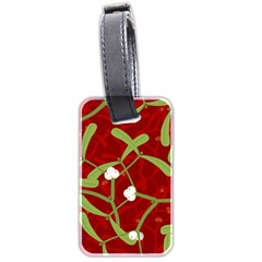 Mistletoe Christmas Texture Advent Luggage Tag (two Sides) by Simbadda