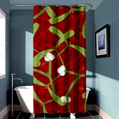 Mistletoe Christmas Texture Advent Shower Curtain 36  X 72  (stall)  by Simbadda