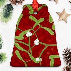 Mistletoe Christmas Texture Advent Ornament (bell) by Simbadda