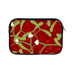 Mistletoe Christmas Texture Advent Apple Ipad Mini Zipper Cases by Simbadda