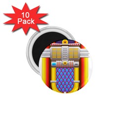 Jukebox Music Record Player Retro 1 75  Magnets (10 Pack)  by Simbadda