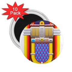 Jukebox Music Record Player Retro 2 25  Magnets (10 Pack)  by Simbadda