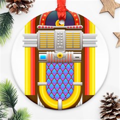 Jukebox Music Record Player Retro Round Ornament (two Sides) by Simbadda