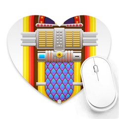 Jukebox Music Record Player Retro Heart Mousepads by Simbadda